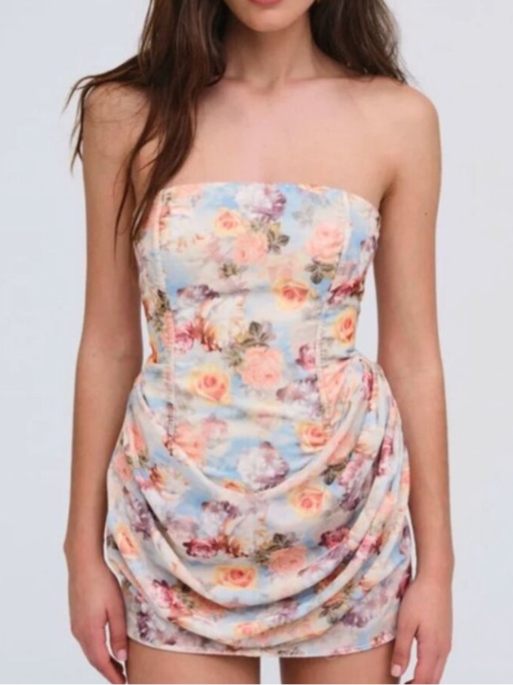 For love & lemons NWT Delphine velvet floral ruched mini dress sz s